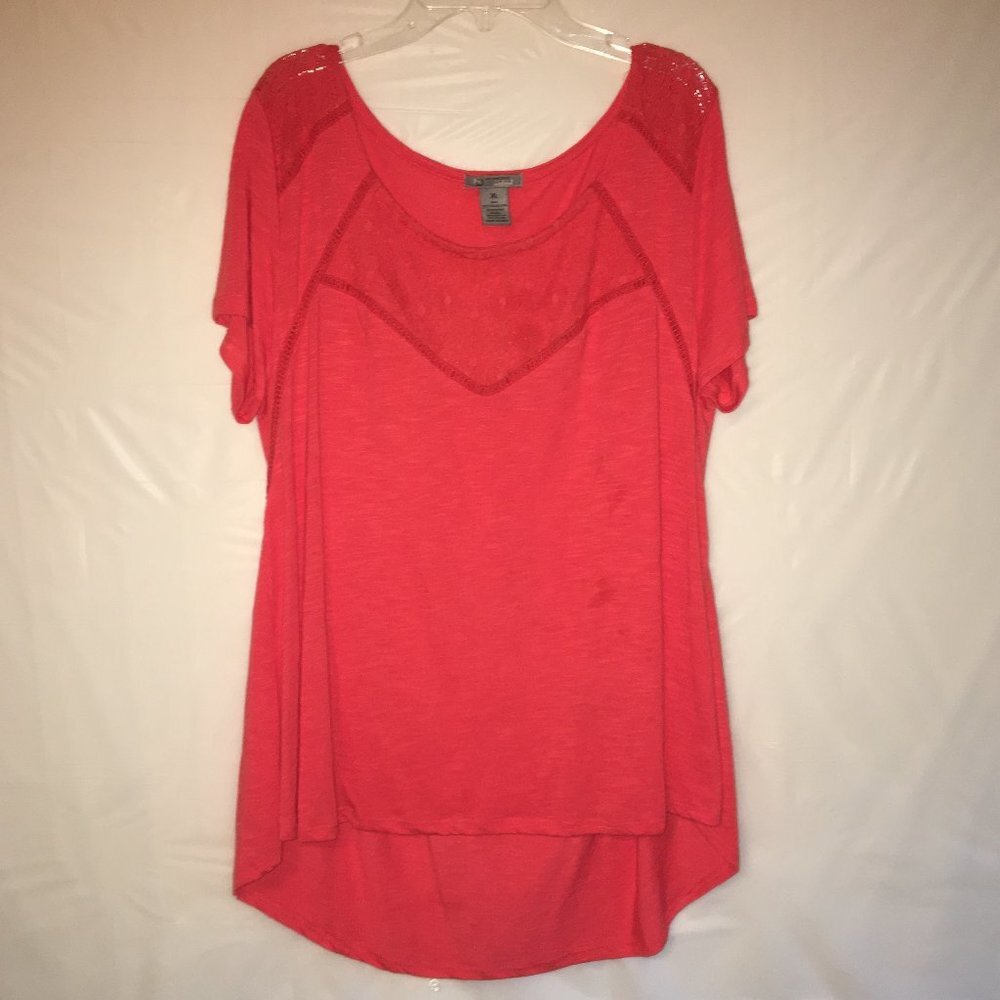 New Directions weekend Short Sleeve Blouse XL Orange